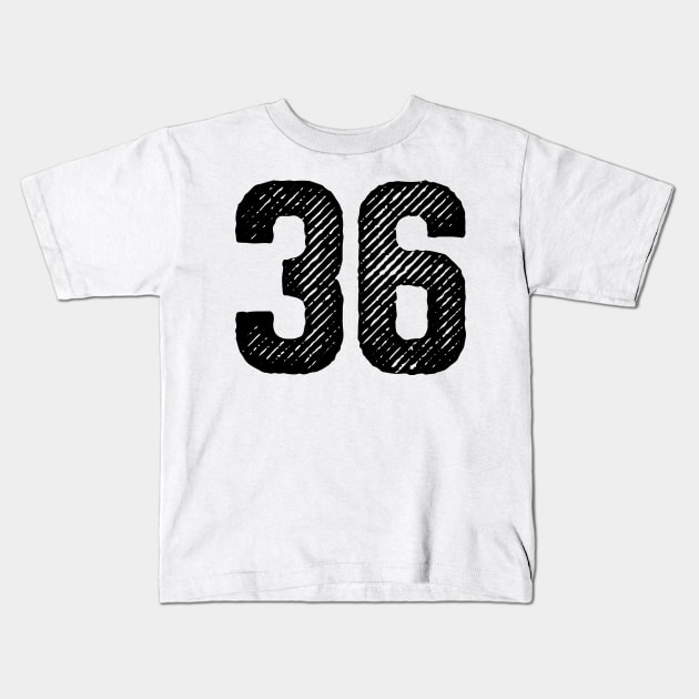 Rough Number 36 Kids T-Shirt by colorsplash